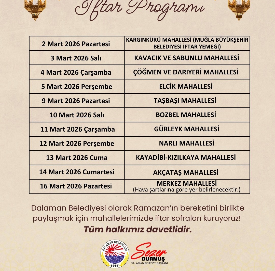 DALAMAN’DA RAMAZAN SOFRALARI KURULACAK